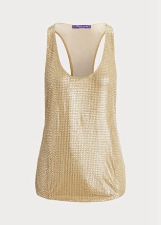 Blusa de tul con adornos dorados Ralph Lauren Presling para mujer