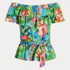 Blusas con hombros descubiertos de jersey floral multicolor de Ralph Lauren para mujer