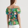 Blusas con hombros descubiertos de jersey floral multicolor de Ralph Lauren para mujer