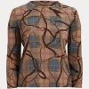 Blusas de manga larga de algodón elástico a cuadros multicolor de Ralph Lauren para mujer Blusas de manga larga de algodón elástico a cuadros multicolor de Ralph Lauren para mujer