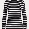 Blusas de rayas Ralph Lauren con botones en los hombros para mujer, en blanco y negro Blusas de rayas Ralph Lauren con botones en los hombros para mujer, en blanco y negro