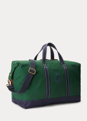Bolsas de lona verdes con el logotipo de Ralph Lauren bordado para hombre