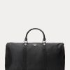 Bolsas de viaje híbridas Ralph Lauren para hombre, color negro, con ribete de cuero Bolsas de viaje híbridas Ralph Lauren para hombre, color negro, con ribete de cuero