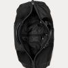 Bolsas de viaje híbridas Ralph Lauren para hombre, color negro, con ribete de cuero Bolsas de viaje híbridas Ralph Lauren para hombre, color negro, con ribete de cuero