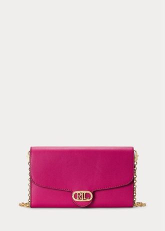 Bolso bandolera mediano Adair de piel Ralph Lauren para mujer en color fucsia y baya