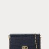 Bolso bandolera mediano Adair de piel repujada Ralph Lauren para mujer, color azul marino refinado Bolso bandolera mediano Adair de piel repujada Ralph Lauren para mujer, color azul marino refinado