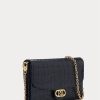 Bolso bandolera mediano Adair de piel repujada Ralph Lauren para mujer, color azul marino refinado Bolso bandolera mediano Adair de piel repujada Ralph Lauren para mujer, color azul marino refinado