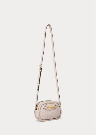 Bolso bandolera mediano Jordynn con monograma de Ralph Lauren para mujer en rosa ruborizado/rosa claro