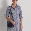 Bolso bandolera mediano Jordynn de piel Ralph Lauren para mujer, color azul marino francés Bolso bandolera mediano Jordynn de piel Ralph Lauren para mujer, color azul marino francés