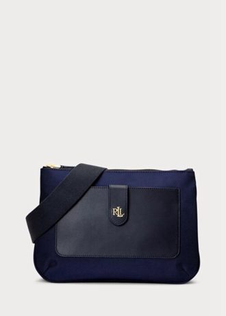 Bolso bandolera mediano Ralph Lauren Oxford Jamey para mujer en azul marino