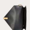 Bolso bandolera Ralph Lauren Polo ID con cadena y estampado de cocodrilo para mujer, color negro Bolso bandolera Ralph Lauren Polo ID con cadena y estampado de cocodrilo para mujer, color negro