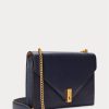 Bolso bandolera Ralph Lauren Polo ID de piel con cadena tipo sobre para mujer en azul marino medianoche Bolso bandolera Ralph Lauren Polo ID de piel con cadena tipo sobre para mujer en azul marino medianoche