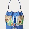 Bolso de mano grande Andie con monograma de Ralph Lauren para mujer en color caqui/azul Nueva Inglaterra Bolso de mano grande Andie con monograma de Ralph Lauren para mujer en color caqui/azul Nueva Inglaterra