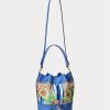Bolso de mano grande Andie con monograma de Ralph Lauren para mujer en color caqui/azul Nueva Inglaterra Bolso de mano grande Andie con monograma de Ralph Lauren para mujer en color caqui/azul Nueva Inglaterra