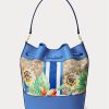 Bolso de mano grande Andie con monograma de Ralph Lauren para mujer en color caqui/azul Nueva Inglaterra Bolso de mano grande Andie con monograma de Ralph Lauren para mujer en color caqui/azul Nueva Inglaterra