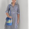 Bolso de mano grande Andie con monograma de Ralph Lauren para mujer en color caqui/azul Nueva Inglaterra Bolso de mano grande Andie con monograma de Ralph Lauren para mujer en color caqui/azul Nueva Inglaterra