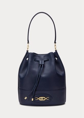 Bolso de mano grande Andie de cuero Ralph Lauren para mujer en color azul marino refinado
