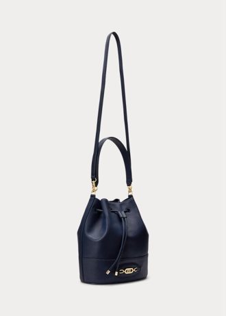 Bolso de mano grande Andie de cuero Ralph Lauren para mujer en color azul marino refinado
