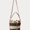 Bolso de mano grande Andie de paja Ralph Lauren para mujer, color natural, negro y tostado Lauren Bolso de mano grande Andie de paja Ralph Lauren para mujer, color natural, negro y tostado Lauren