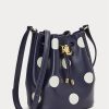 Bolso de mano mediano Andie de lunares Ralph Lauren para mujer, color azul marino/vainilla, refinado Bolso de mano mediano Andie de lunares Ralph Lauren para mujer, color azul marino/vainilla, refinado