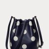 Bolso de mano mediano Andie de lunares Ralph Lauren para mujer, color azul marino/vainilla, refinado Bolso de mano mediano Andie de lunares Ralph Lauren para mujer, color azul marino/vainilla, refinado
