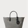 Bolso de mano mediano Bellport de pata de gallo Ralph Lauren para mujer, color negro Bolso de mano mediano Bellport de pata de gallo Ralph Lauren para mujer, color negro