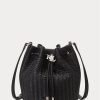 Bolso de mano mediano tejido Andie de Ralph Lauren para mujer, color negro Bolso de mano mediano tejido Andie de Ralph Lauren para mujer, color negro