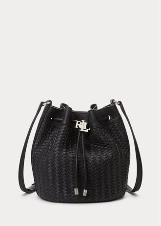 Bolso de mano mediano tejido Andie de Ralph Lauren para mujer, color negro