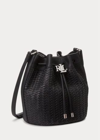 Bolso de mano mediano tejido Andie de Ralph Lauren para mujer, color negro
