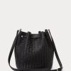 Bolso de mano mediano tejido Andie de Ralph Lauren para mujer, color negro Bolso de mano mediano tejido Andie de Ralph Lauren para mujer, color negro