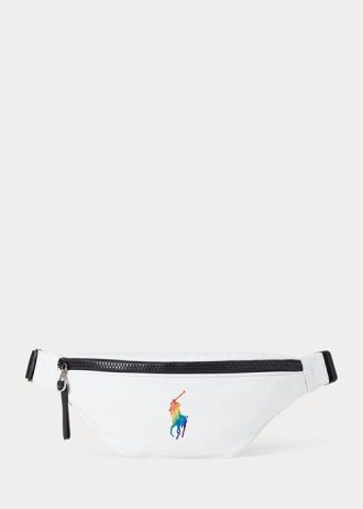 Bolso de mano Ralph Lauren Pride de lona blanca y multicolor para mujer