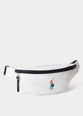 Bolso de mano Ralph Lauren Pride de lona blanca y multicolor para mujer