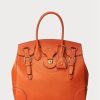 Bolso de mano Ralph Lauren Ricky 33 de piel de becerro suave en color naranja para mujer Bolso de mano Ralph Lauren Ricky 33 de piel de becerro suave en color naranja para mujer