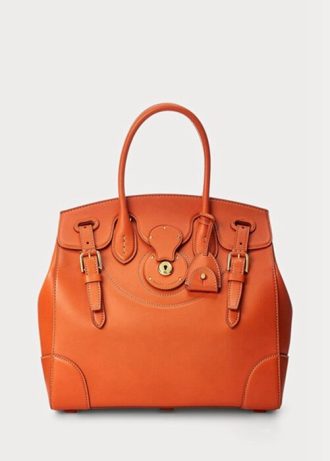 Bolso de mano Ralph Lauren Ricky 33 de piel de becerro suave en color naranja para mujer