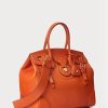 Bolso de mano Ralph Lauren Ricky 33 de piel de becerro suave en color naranja para mujer Bolso de mano Ralph Lauren Ricky 33 de piel de becerro suave en color naranja para mujer