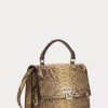 Bolso de mano Ralph Lauren The Python RL con asa superior para mujer en color cobre