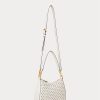 Bolso mediano de piel con lunares Ralph Lauren para mujer en color crema y azul marino francés Bolso mediano de piel con lunares Ralph Lauren para mujer en color crema y azul marino francés
