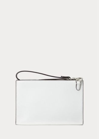 Bolso pequeño de piel con bordado de ojales de Ralph Lauren para mujer, color blanco