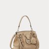 Bolso Ralph Lauren Ricky 18 de ante de becerro suave para mujer en color miel pálido Bolso Ralph Lauren Ricky 18 de ante de becerro suave para mujer en color miel pálido