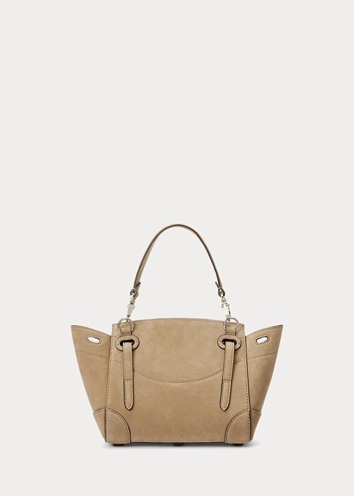 Bolso Ralph Lauren Ricky 18 de ante de becerro suave para mujer en color miel pálido Bolso Ralph Lauren Ricky 18 de ante de becerro suave para mujer en color miel pálido