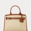 Bolso Ralph Lauren RL50 mediano de rafia y piel de becerro para mujer
