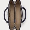 Bolso satchel Hanna grande de piel con estampado de cuerda náutica para mujer de Ralph Lauren Bolso satchel Hanna grande de piel con estampado de cuerda náutica para mujer de Ralph Lauren