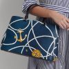 Bolso satchel Hanna grande de piel con estampado de cuerda náutica para mujer de Ralph Lauren Bolso satchel Hanna grande de piel con estampado de cuerda náutica para mujer de Ralph Lauren