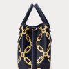 Bolso satchel mediano Marcy de piel con estampado metalizado en azul marino refinado y dorado moderno para mujer de Ralph Lauren Bolso satchel mediano Marcy de piel con estampado metalizado en azul marino refinado y dorado moderno para mujer de Ralph Lauren