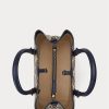Bolso satchel mediano Marcy de piel con estampado metalizado en azul marino refinado y dorado moderno para mujer de Ralph Lauren Bolso satchel mediano Marcy de piel con estampado metalizado en azul marino refinado y dorado moderno para mujer de Ralph Lauren