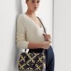 Bolso satchel mediano Marcy de piel con estampado metalizado en azul marino refinado y dorado moderno para mujer de Ralph Lauren Bolso satchel mediano Marcy de piel con estampado metalizado en azul marino refinado y dorado moderno para mujer de Ralph Lauren