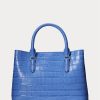 Bolso satchel mediano Marcy de piel repujada Ralph Lauren para mujer en azul de Nueva Inglaterra Bolso satchel mediano Marcy de piel repujada Ralph Lauren para mujer en azul de Nueva Inglaterra