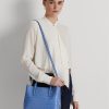 Bolso satchel mediano Marcy de piel repujada Ralph Lauren para mujer en azul de Nueva Inglaterra Bolso satchel mediano Marcy de piel repujada Ralph Lauren para mujer en azul de Nueva Inglaterra