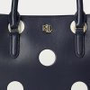 Bolso satchel pequeño Marcy de piel con lunares Ralph Lauren para mujer en azul marino/vainilla refinado Bolso satchel pequeño Marcy de piel con lunares Ralph Lauren para mujer en azul marino/vainilla refinado