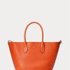 Bolso tote mediano Bellport de piel reversible Ralph Lauren para mujer en color naranja atardecer Bolso tote mediano Bellport de piel reversible Ralph Lauren para mujer en color naranja atardecer